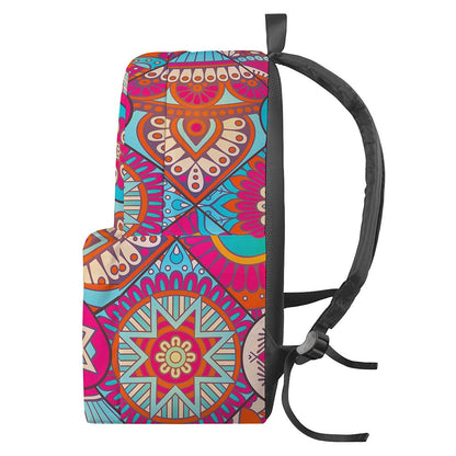 Retro Bohemian Mandala Pattern Print Backpack