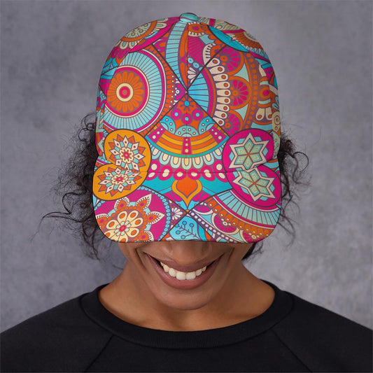 Retro Bohemian Mandala Pattern Print Baseball Cap