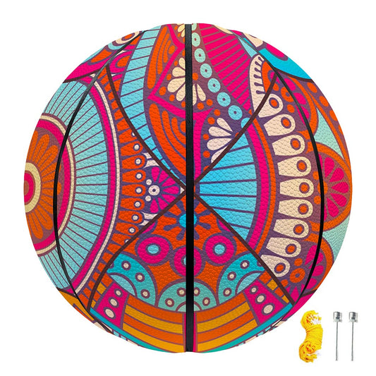 Retro Bohemian Mandala Pattern Print Basketball