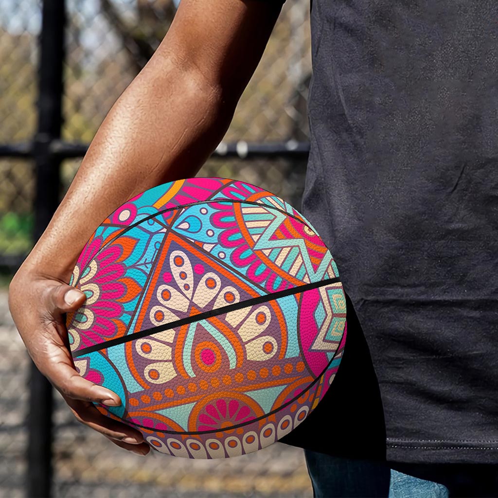 Retro Bohemian Mandala Pattern Print Basketball