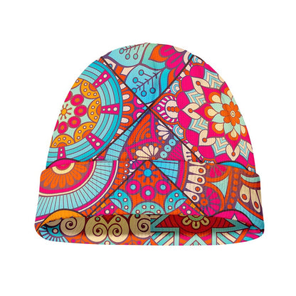 Retro Bohemian Mandala Pattern Print Beanie