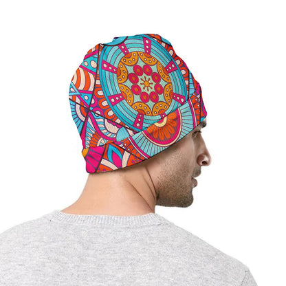 Retro Bohemian Mandala Pattern Print Beanie