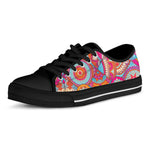 Retro Bohemian Mandala Pattern Print Black Low Top Sneakers