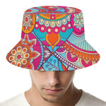 Retro Bohemian Mandala Pattern Print Bucket Hat