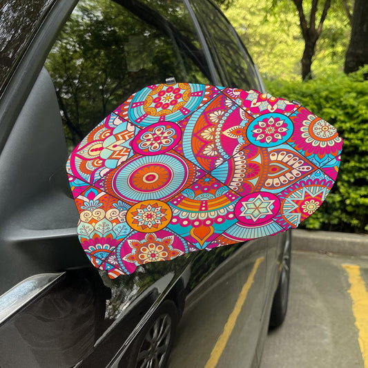 Retro Bohemian Mandala Pattern Print Car Side Mirror Covers