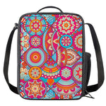 Retro Bohemian Mandala Pattern Print Crossbody Lunch Bag