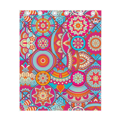 Retro Bohemian Mandala Pattern Print Curtain