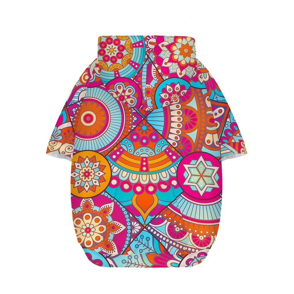 Retro Bohemian Mandala Pattern Print Dog Zip Up Hoodie