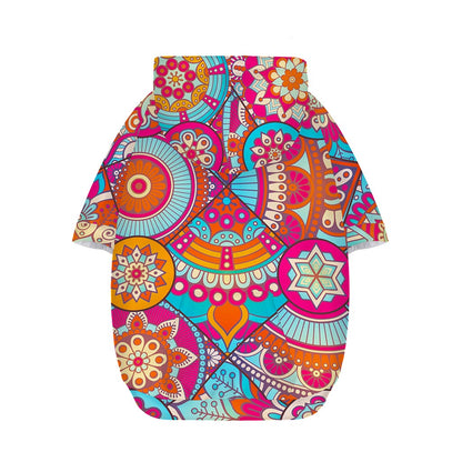 Retro Bohemian Mandala Pattern Print Dog Zip Up Hoodie