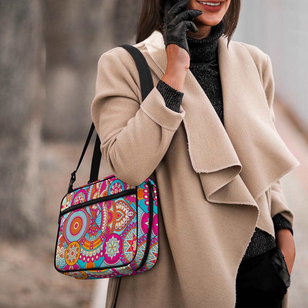 Retro Bohemian Mandala Pattern Print Double Strap Bible Bag