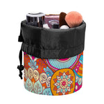 Retro Bohemian Mandala Pattern Print Drawstring Makeup Bag