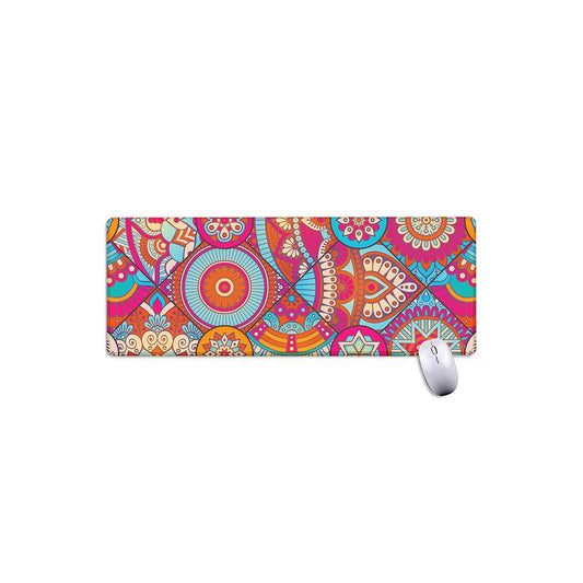 Retro Bohemian Mandala Pattern Print Extended Mouse Pad
