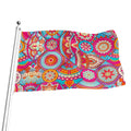 Retro Bohemian Mandala Pattern Print Flag