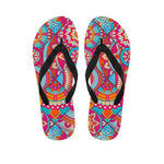 Retro Bohemian Mandala Pattern Print Flip Flops