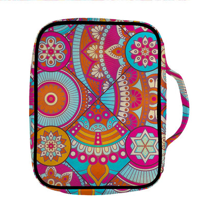 Retro Bohemian Mandala Pattern Print Front Pocket Bible Bag