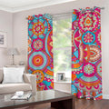 Retro Bohemian Mandala Pattern Print Grommet Curtains