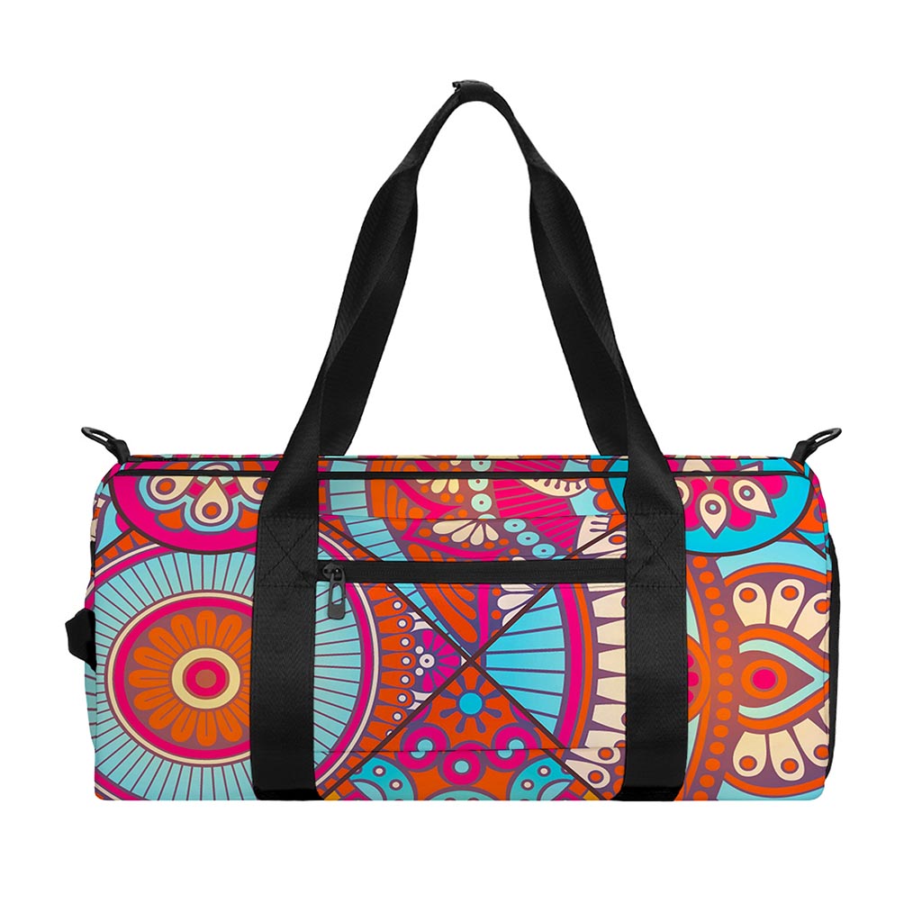 Retro Bohemian Mandala Pattern Print Gym Bag