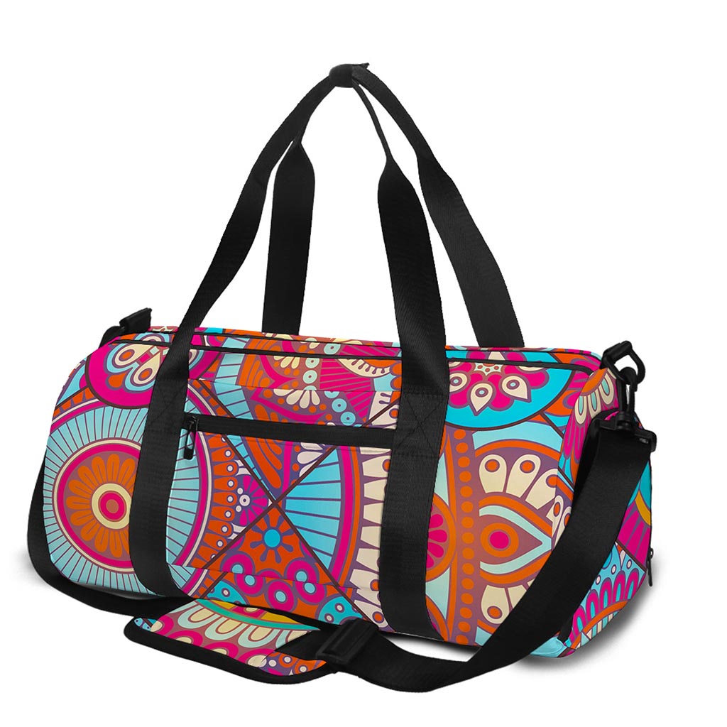 Retro Bohemian Mandala Pattern Print Gym Bag