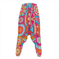 Retro Bohemian Mandala Pattern Print Hammer Pants