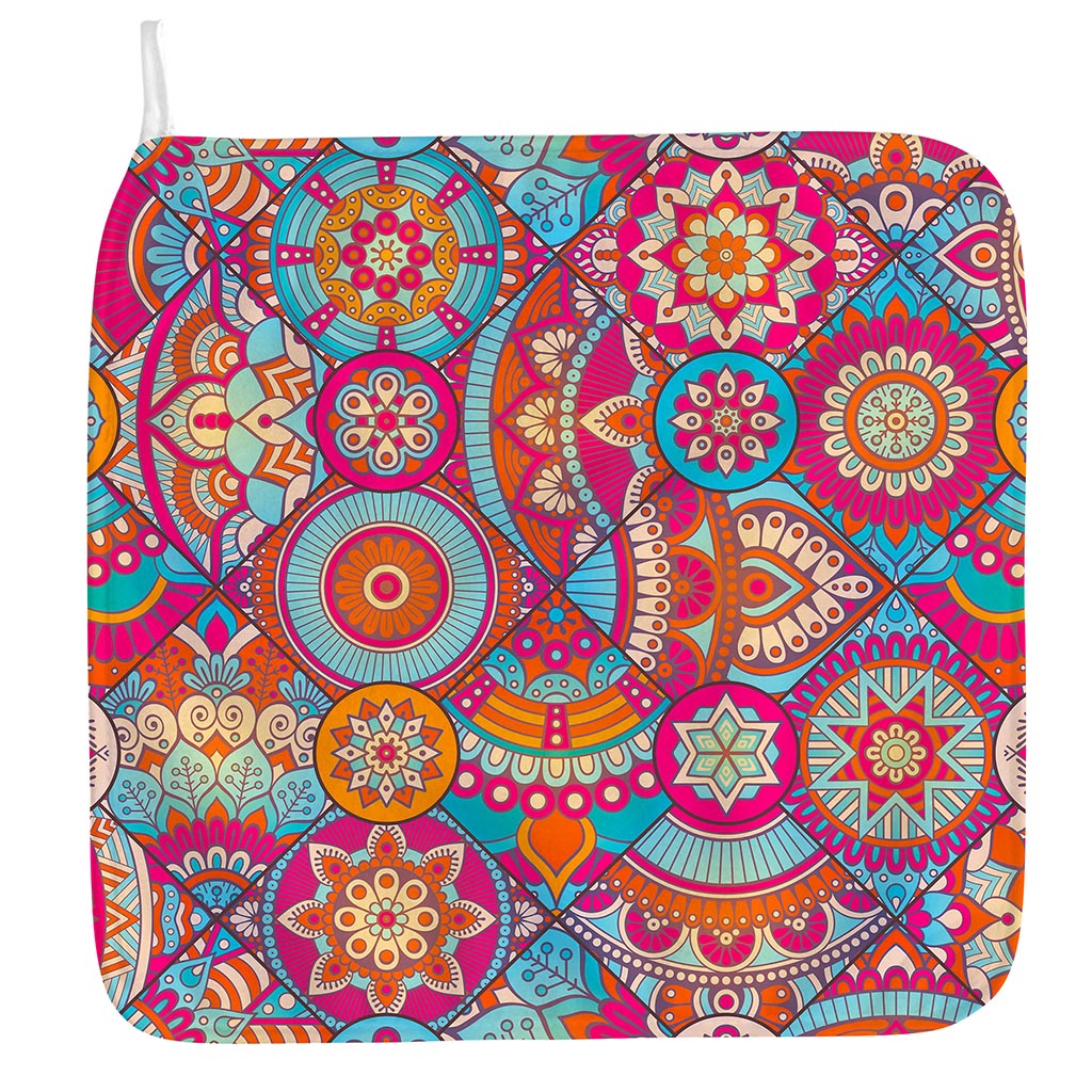 Retro Bohemian Mandala Pattern Print Hand Towel
