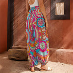 Retro Bohemian Mandala Pattern Print Harem Pants