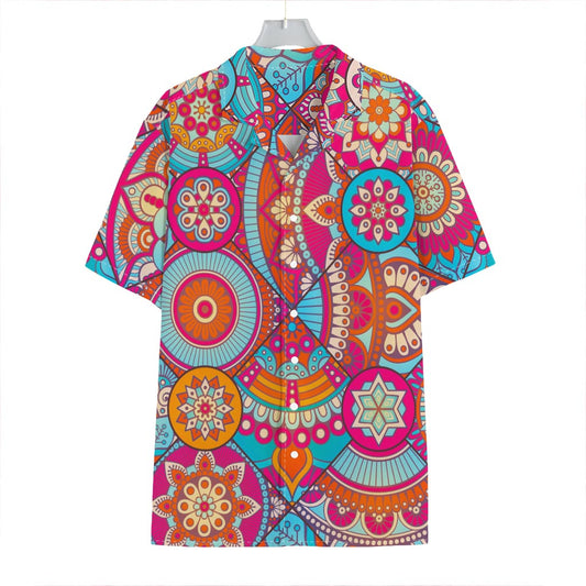 Retro Bohemian Mandala Pattern Print Hawaiian Shirt