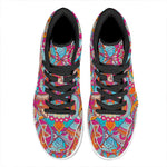 Retro Bohemian Mandala Pattern Print High Top Leather Sneakers