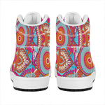 Retro Bohemian Mandala Pattern Print High Top Leather Sneakers