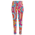 Retro Bohemian Mandala Pattern Print High-Waisted Pocket Leggings
