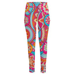 Retro Bohemian Mandala Pattern Print High-Waisted Pocket Leggings