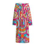 Retro Bohemian Mandala Pattern Print Hooded Bathrobe