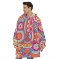 Retro Bohemian Mandala Pattern Print Hoodie Blanket