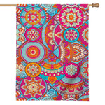 Retro Bohemian Mandala Pattern Print House Flag