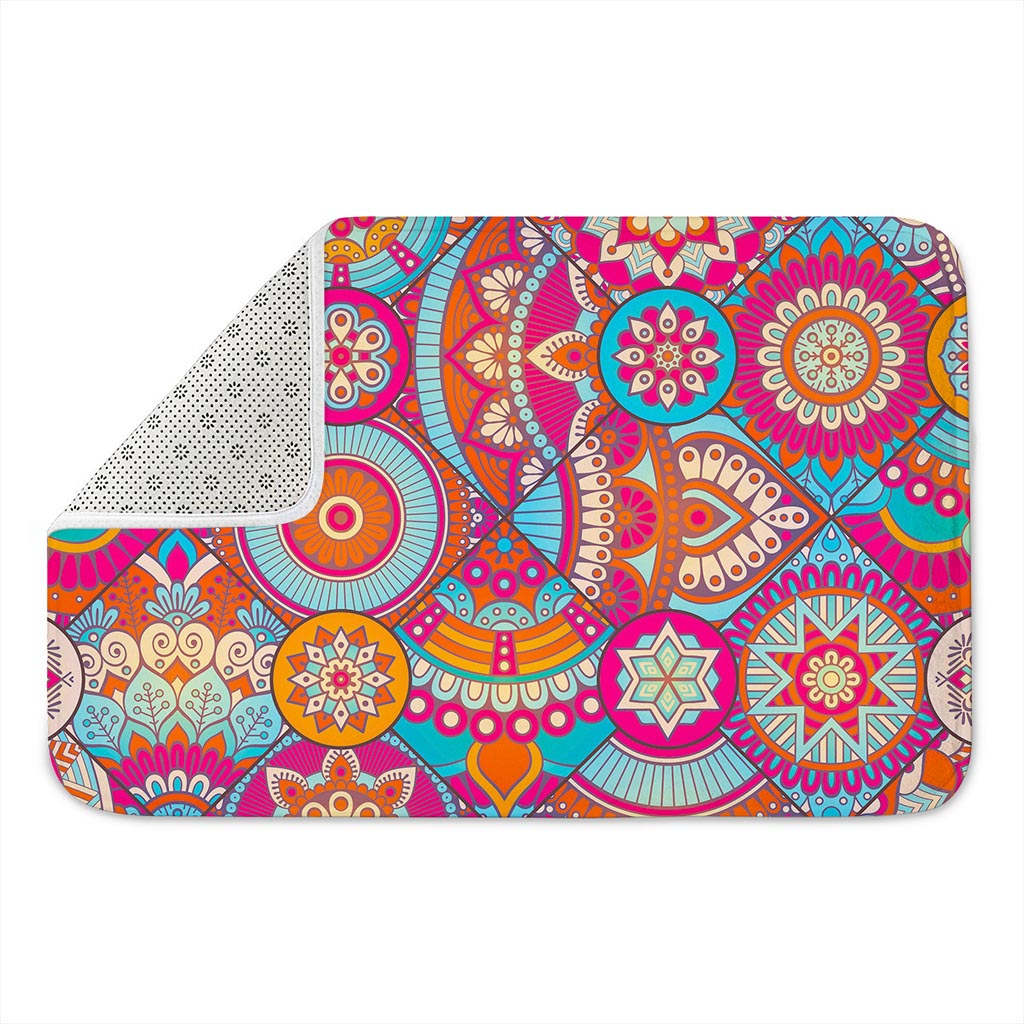 Retro Bohemian Mandala Pattern Print Indoor Door Mat