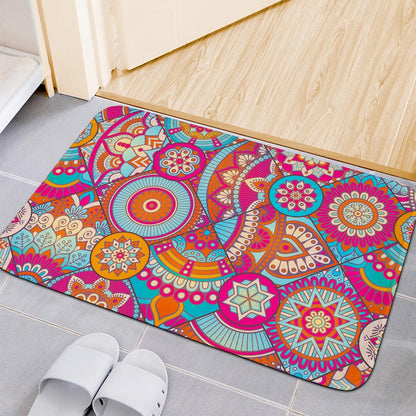 Retro Bohemian Mandala Pattern Print Indoor Door Mat