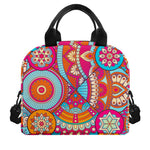 Retro Bohemian Mandala Pattern Print Insulated Lunch Bag