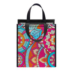 Retro Bohemian Mandala Pattern Print Insulated Lunch Tote