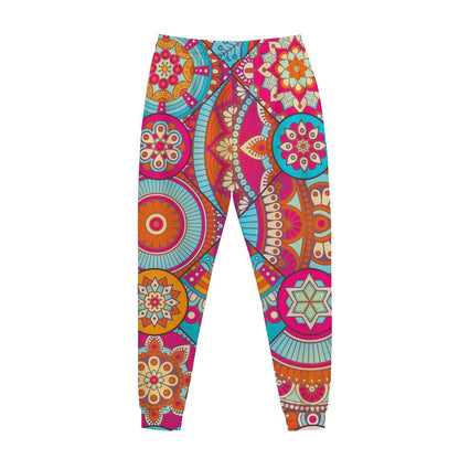 Retro Bohemian Mandala Pattern Print Jogger Pants