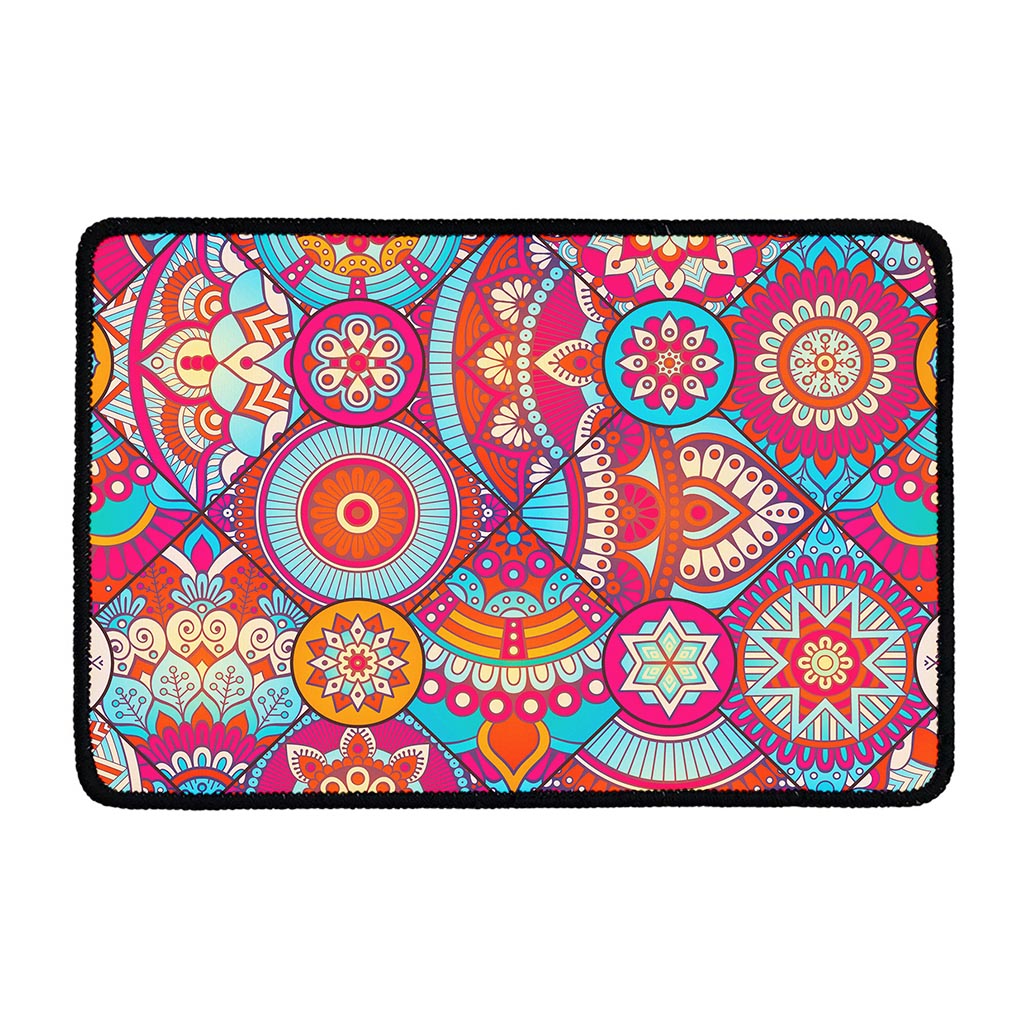 Retro Bohemian Mandala Pattern Print Kitchen Mat