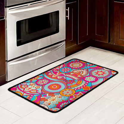 Retro Bohemian Mandala Pattern Print Kitchen Mat