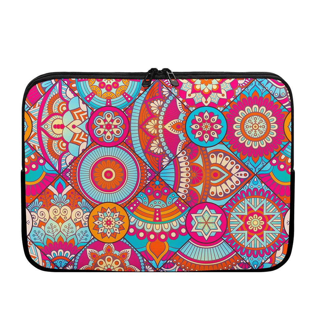 Retro Bohemian Mandala Pattern Print Laptop Sleeve