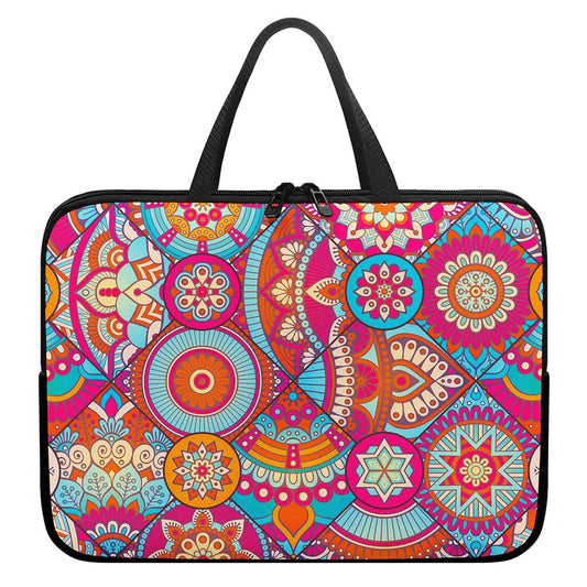 Retro Bohemian Mandala Pattern Print Laptop Sleeve With Handle