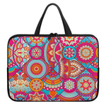 Retro Bohemian Mandala Pattern Print Laptop Sleeve With Handle