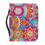 Retro Bohemian Mandala Pattern Print Leather Bible Cover