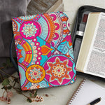 Retro Bohemian Mandala Pattern Print Leather Bible Cover