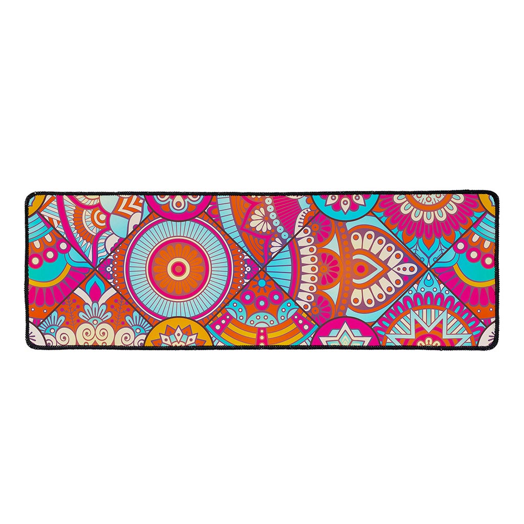 Retro Bohemian Mandala Pattern Print Long Kitchen Mat
