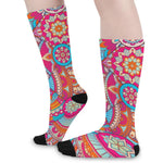 Retro Bohemian Mandala Pattern Print Long Socks