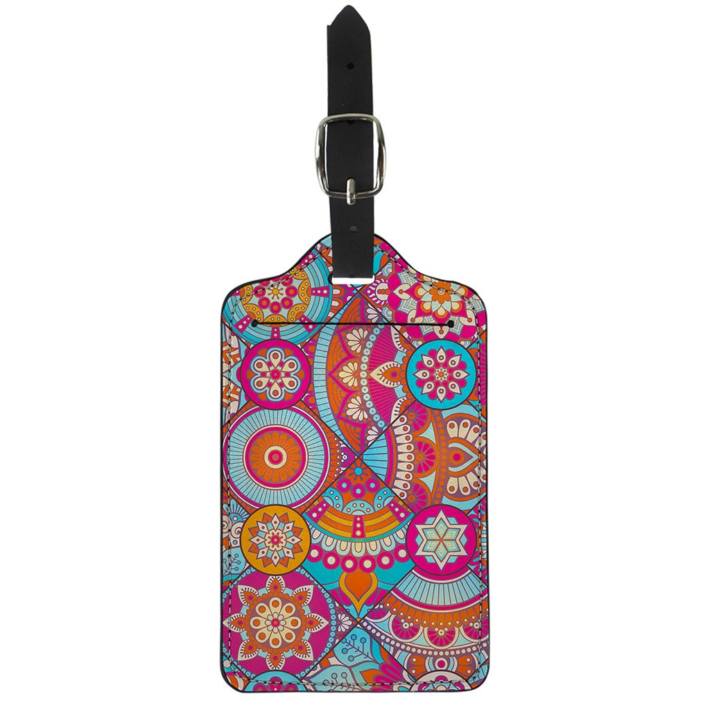 Retro Bohemian Mandala Pattern Print Luggage Tag