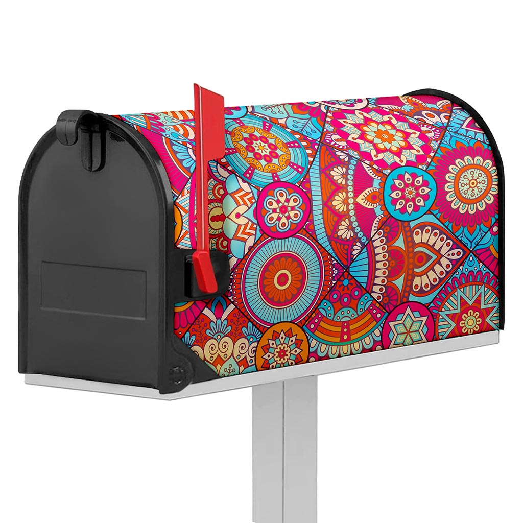 Retro Bohemian Mandala Pattern Print Mailbox Cover
