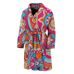 Retro Bohemian Mandala Pattern Print Men's Bathrobe
